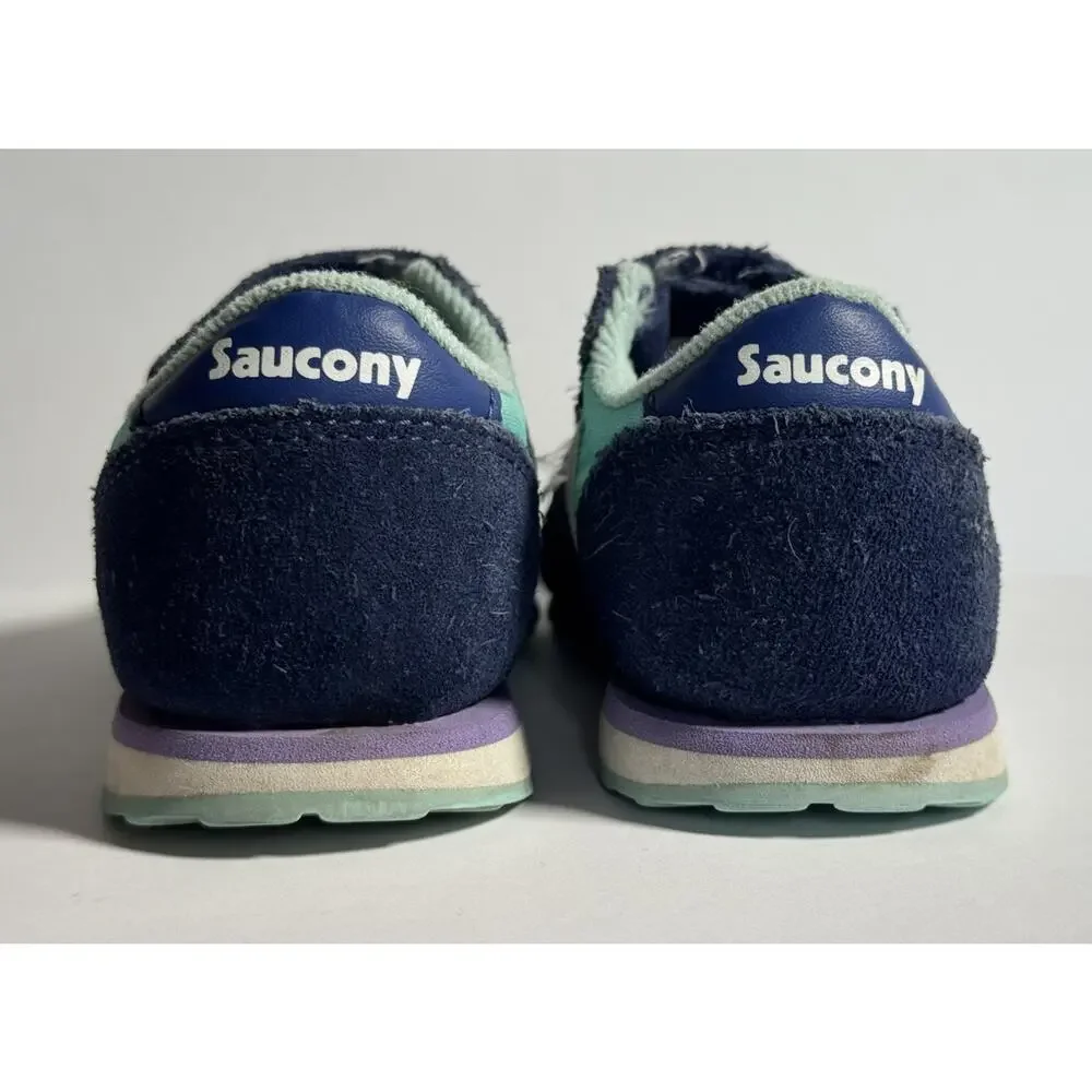 Saucony Jazz Hook Loop Toddler Sneakers Navy Purple Mint US 5 EU 21 Shoes
